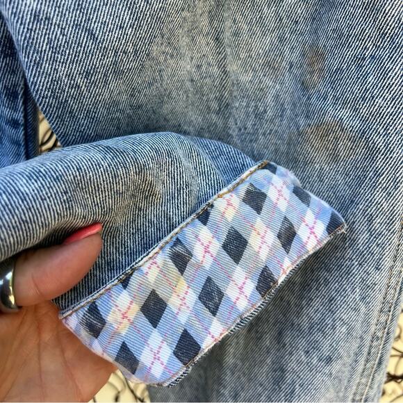 Vintage girls 80s paper bag high rise fold over jeans - Picture 5 of 7